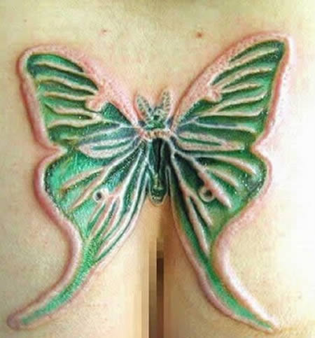 Butterfly Scarification Tattoo