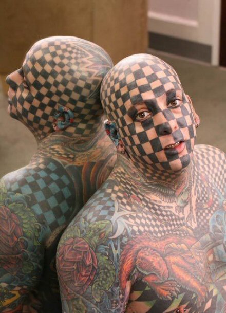 Checker tattoo