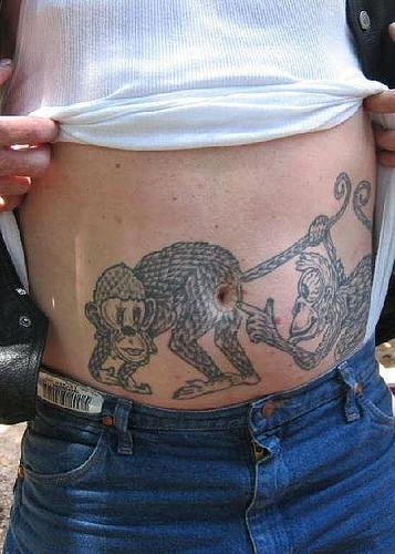 monkey bottom tattoo
