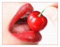 beautiful lips and cherry