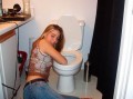 girl in toilet