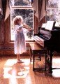 little girl by piano